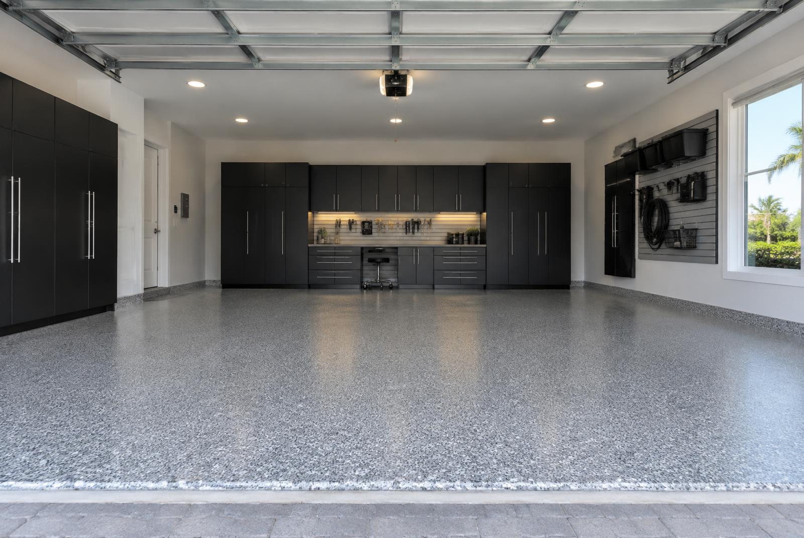Finished garage floor demonstration