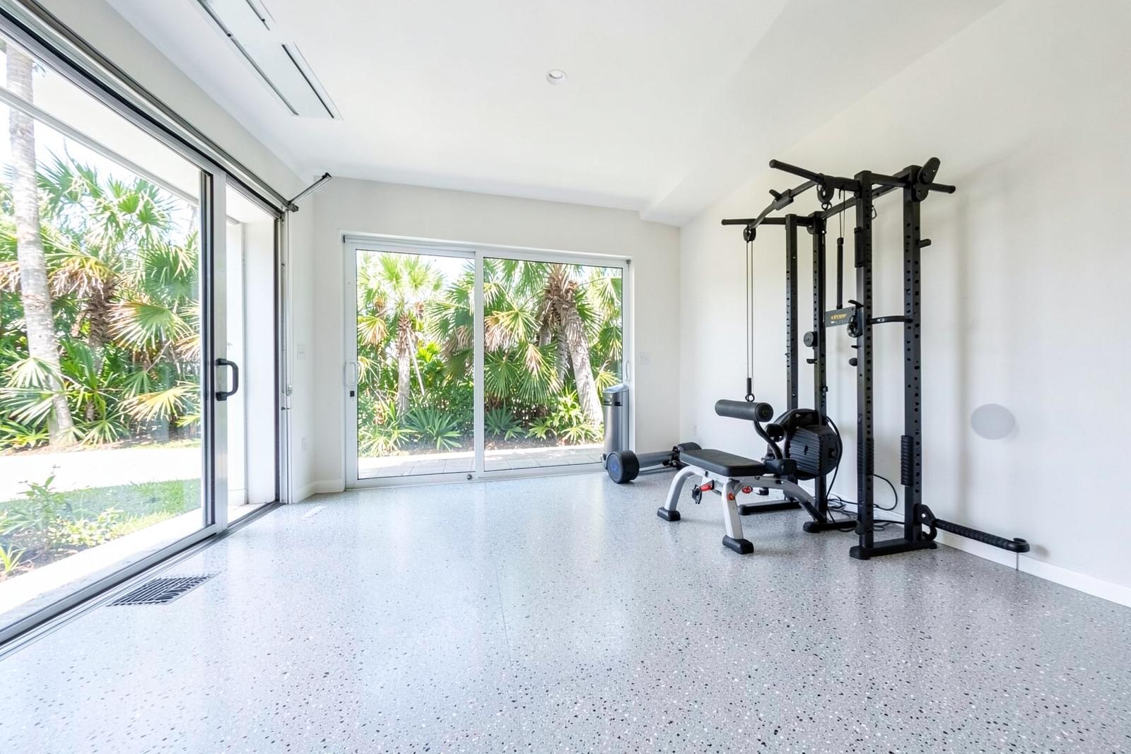 Bright Central Florida home garage with a finished floor